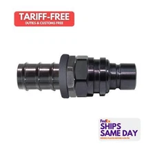 Jiffy-Tite 52508P, One Black Aluminum Q/R #8 Male Push Lock Plug Valved Black 