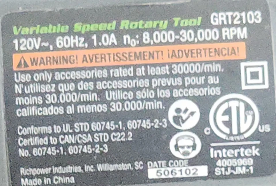 Genesis Variable Speed Rotary tool St 40 Accessories CRT 2103-40 - Image 4 of 4
