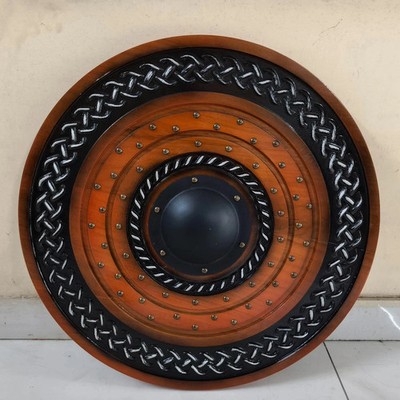 24 inches Designer Viking Medieval Battle Handmade Wooden Shield Decor
