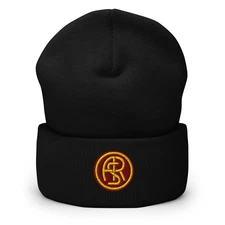 AS Roma Italy Minimalist Design Embroidered Cuffed Beanie Soccer Football Hat
