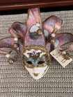 Authentic Handmade Venetian Jester Mask Maschera Del Galeone Venice Italy Tags.