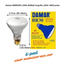 Damar Reflector BR 30 65W Indoor Flood Light Bulbs (white) Pack of 6