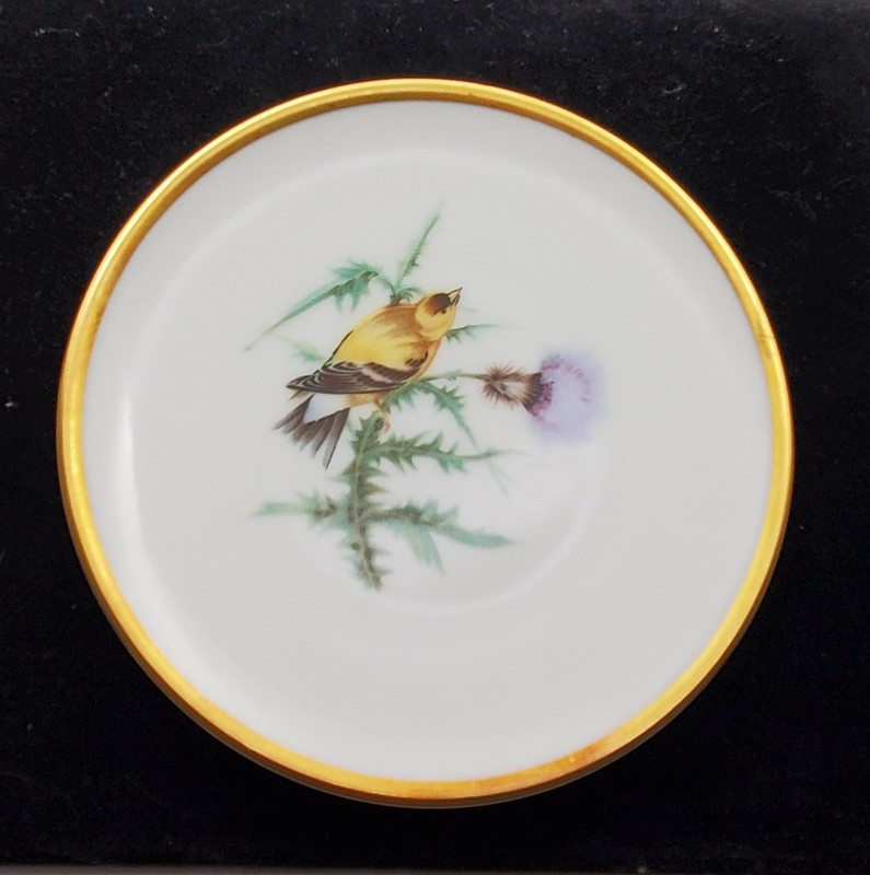 Vintage Audubon Goldfinch Bird Thistle Plate 1960s Hutschenreuther Germany Pasco