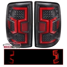 Black Tail Lights Fits 2019-2024 Dodge Ram 2500 3500 LED Sequential Red Tube