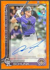 2025 Topps Chrome AARON SCHUNK LOGOFRACTOR ORANGE REFRACTOR AUTO #16/25