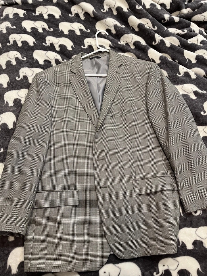 Ralph Lauren Mens Silk wool Houndstooth Plaid Blazer Sport Coat 46 R - Image 3 of 4