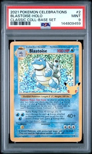 2021 POKEMON CELEBRATIONS CLASSIC COLL #2 BLASTOISE-HOLO PSA 9