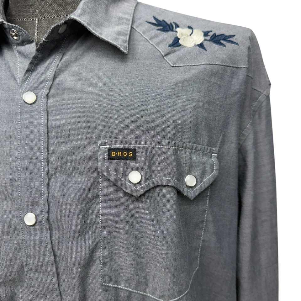 Howler Brothers Western Shirt Size XL Crosscut Deluxe Pearl Snap Floral Rodeo - Image 2 of 4