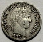 1911-D Barber Dime — VF Condition, Original Surfaces 🔥