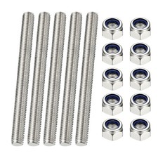 4 Pcs Fully Threaded Rod, M8 x 120mm Right Hand Thread Bar Studs with Nuts