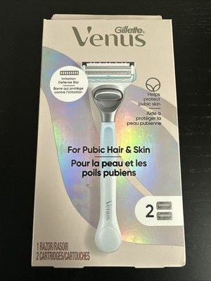 Gillette Venus Razor For Pubic Skin & Hair - 1x Razor, 2x Cartridges [NEW]
