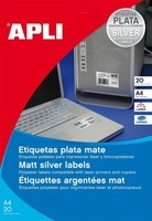 Apli Typenschild-Etiketten, 45,7 X 21,2 Mm, Silber