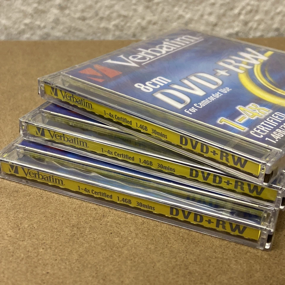 3x Verbatim 8cm DVD+RW 1,4 GB 30 Minuten für Camcorder - Neu & OVP - Bild 3 von 4