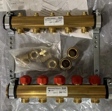 5-Loop Radiant Floor Heating Manifold Set - Solid Brass, for 3/8” 1/2” 5/8” PEX