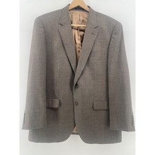 Chaps Mens Plaid Sport Coat Blazer Jacket 44R Silk Wool Blend