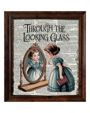 SIGNED FRAMED Through The Looking Glass Dictionary Page Art Print Wall Decor