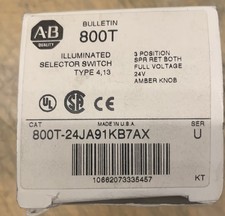 ALLEN BRADLEY 800T-24JA91KB7AX SER. U ILLUMINATED SELECTOR SWITCH- NIB