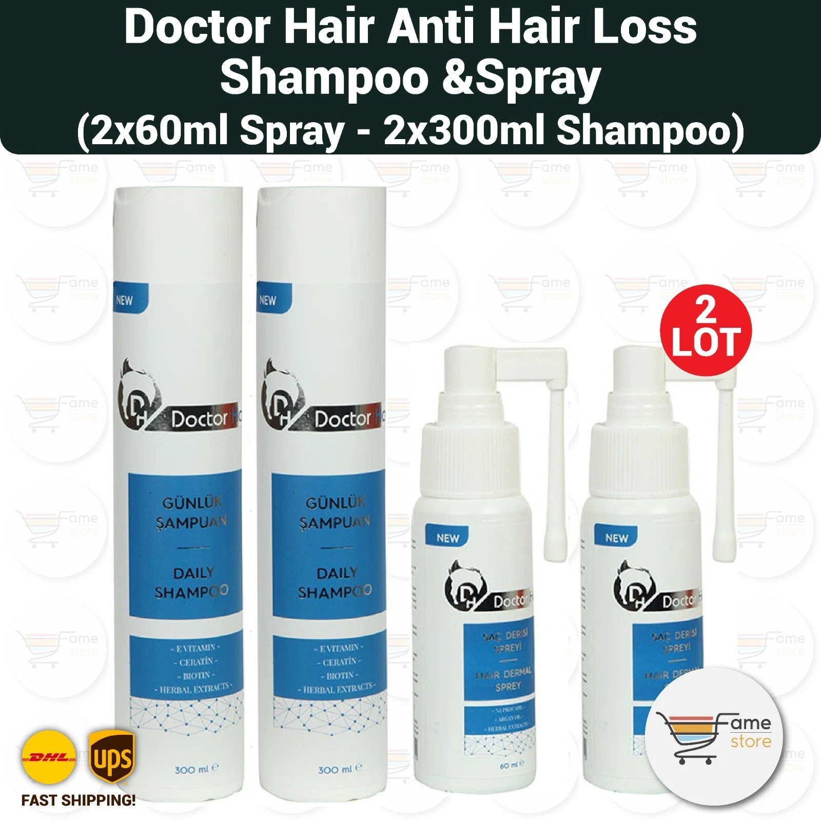 Doctor Hair Anti Hair Loss Hair Repair (Shampoo + Spray Set ) - 2LOT