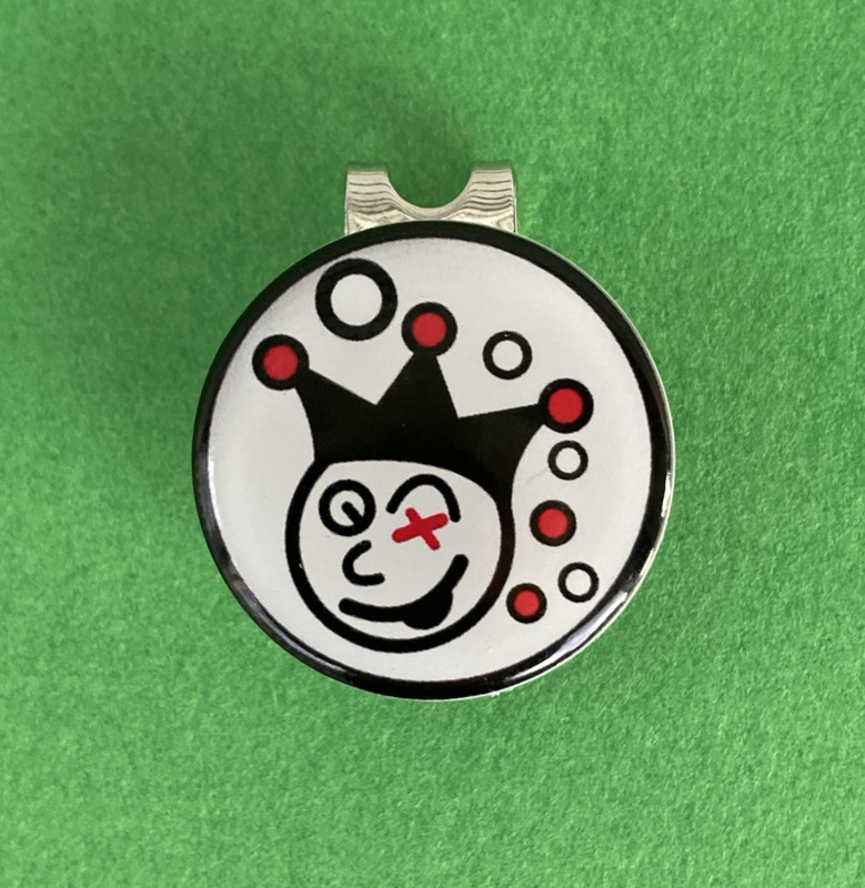Joker Golf Ball Greens Marker Raised Bubble w/Hat Clip