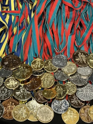 Lot Of 99 Special Olympics Gold Silver Bronze Metal Medal Medallion Awards  image 2