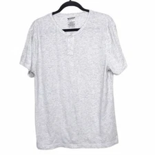 Arizona Jean Co Gray Henley Short Sleeve Tee Large