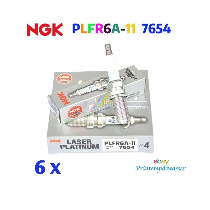6 x Spark Plug PLFR6A-11 NGK 7654 Laser Platinum for Infiniti Subaru