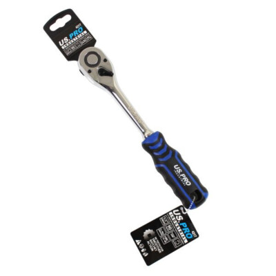 US PRO 1/2'' Antrieb 90T gerader Griff Ratsche umschaltbar Cr-Mo 250mm Industrie