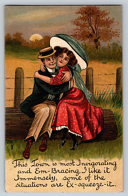 #ad #ad Embracing on a Log in the Moonlight This Town Is Most Invigorating Postcard $4.74