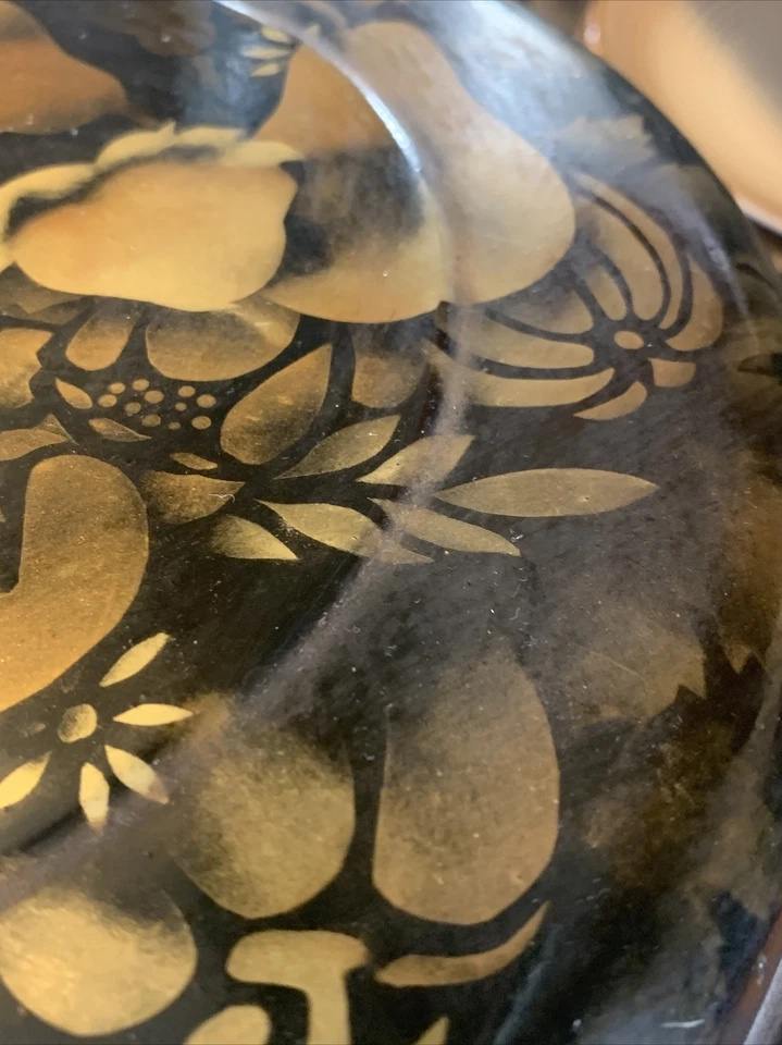 Vintage Antique  12” Hitchcock Style Painted  Cake Dome Lid INFO REQUEST - Image 4 of 4