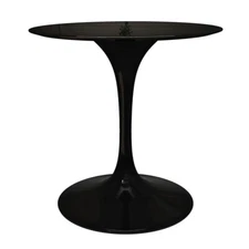 32" Black Tulip Dining Table Fiberglass Top Aluminum Cast Base