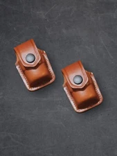 KM2002-5S Two Single Speedloader Pouches with Belt Clip For 5 Shot Revolvers