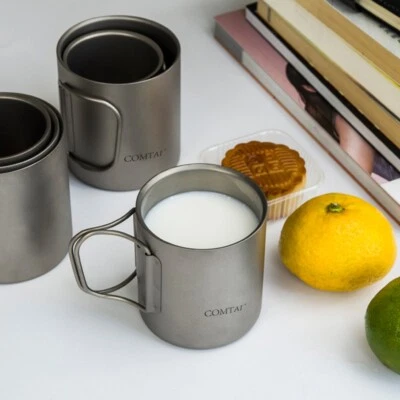 Double Wall Titanium Mug for Camping Insulated Design No Heat Transfers - Image 1 of 4