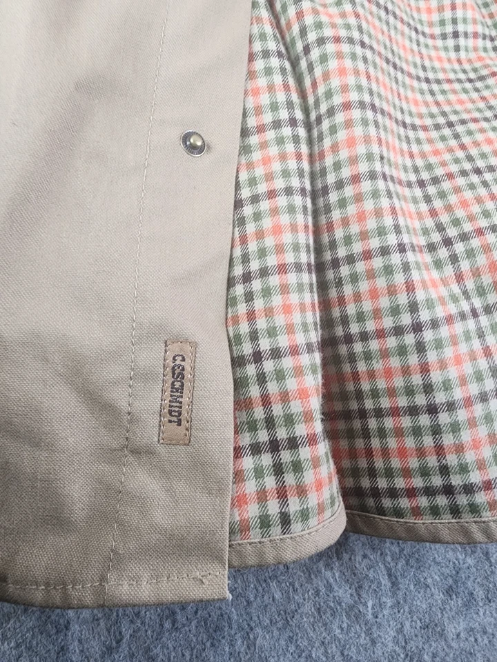 CE Schmidt Workwear Shacket Shirt Jacket Mens 2XLT Tan Flannel Lined Long Sleeve - Image 4 of 4