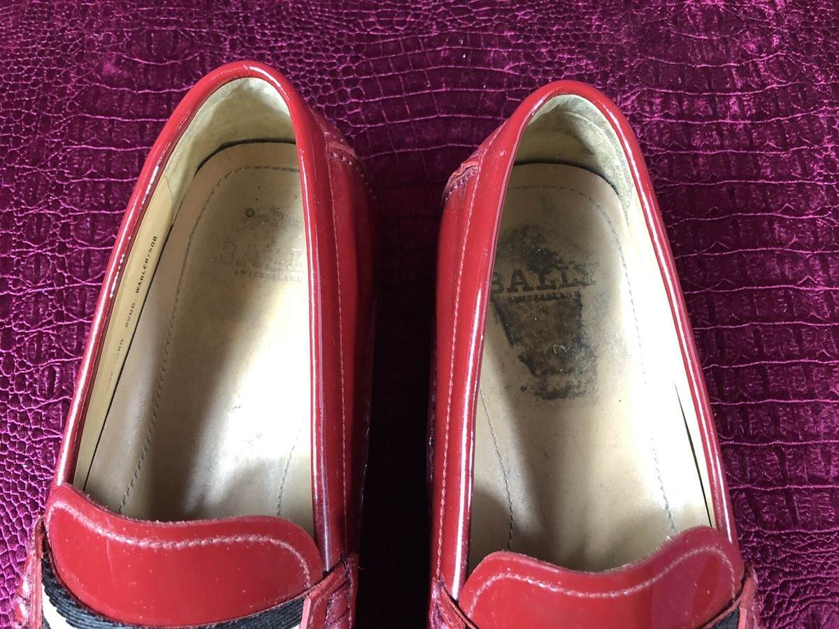 $595.00 Mens Red Bally Patent Leather Drivers Loafers Shoes  display picture 1