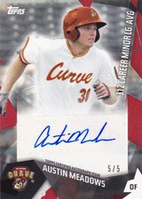 AUSTIN MEADOWS 2016 TOPPS PRO DEBUT PRODUCTION AUTOGRAPH SIGNED CARD 5/5 RAYS
