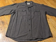 Redhead Mens Gray Button Up Long Sleeve Shirt Size Medium