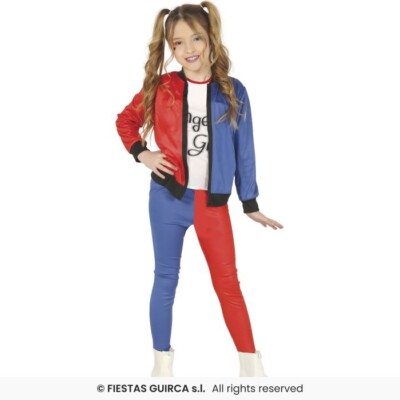 Mädchen Harley Quinn Kostüm Halloween Superheld Bösewicht Kostüm Party Outfit