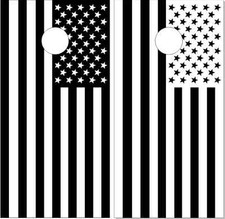 American Flag Black n White LAMINATED Cornhole Wrap Bag Toss Skin Decal Sticker