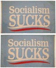 Socialism Sucks Blue Double Sided 100D 3x5 Flag TRUMP 2024 DEMOCRATS SUCK FLAG