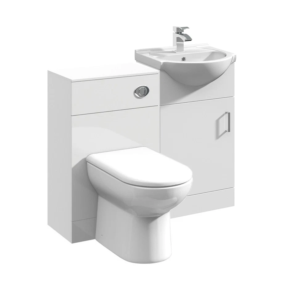 Bathroom 950mm Basin Vanity Unit & Sink Back to Wall Toilet Cabinet BTW Modern