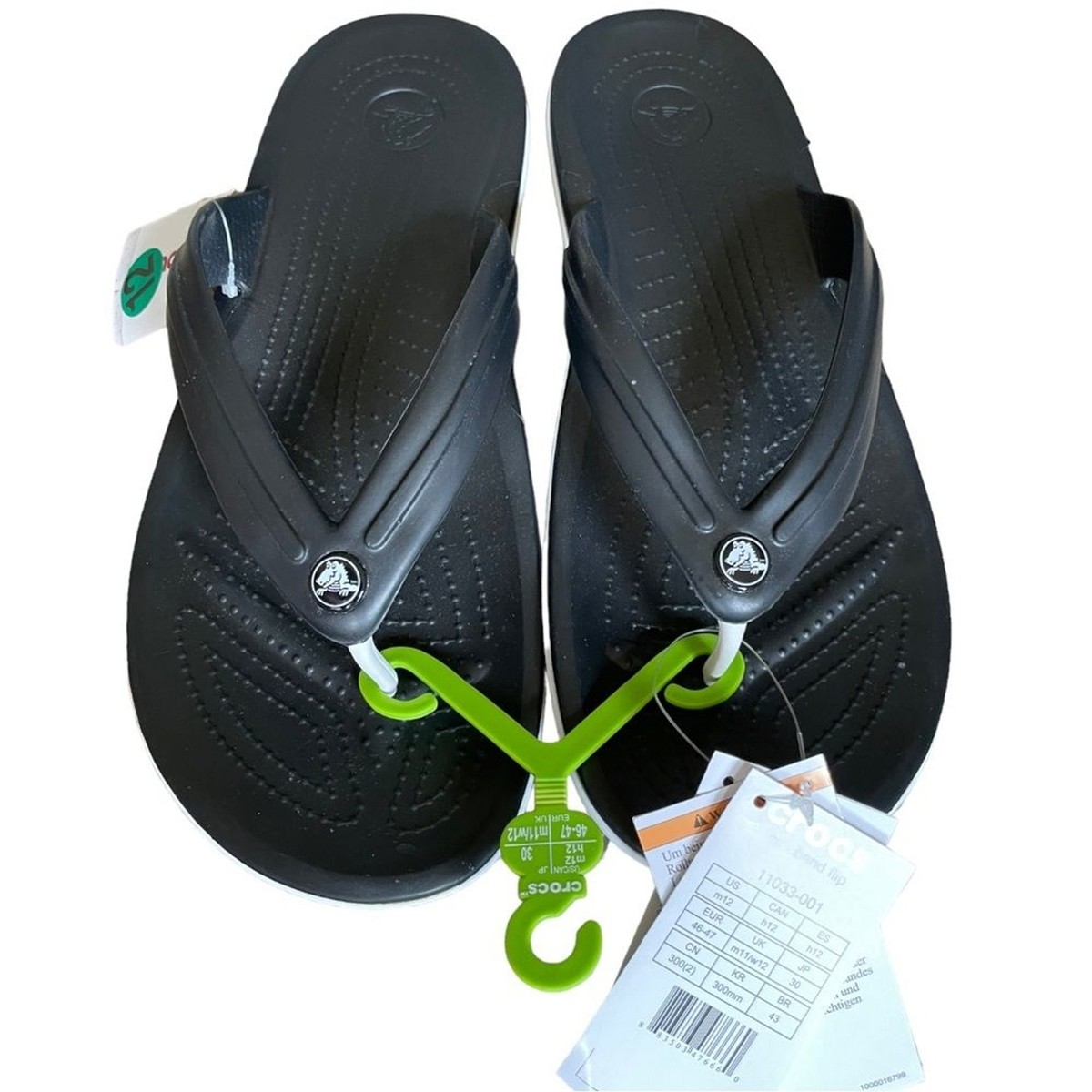Crocs Crocband Black Flip Flops Men display picture 3