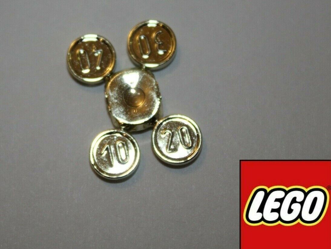 ☀️NEW LEGO MINIFIG City Money GOLD CHROME TREASURE x4 Gold Coins booty loot
