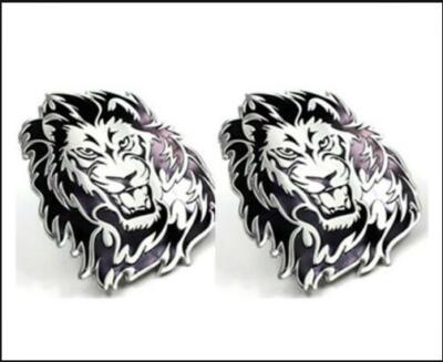 2x Löwe Aufkleber Sticker Auto Motorrad Tuning Löwenkopf Emblem Tiger lion Alu