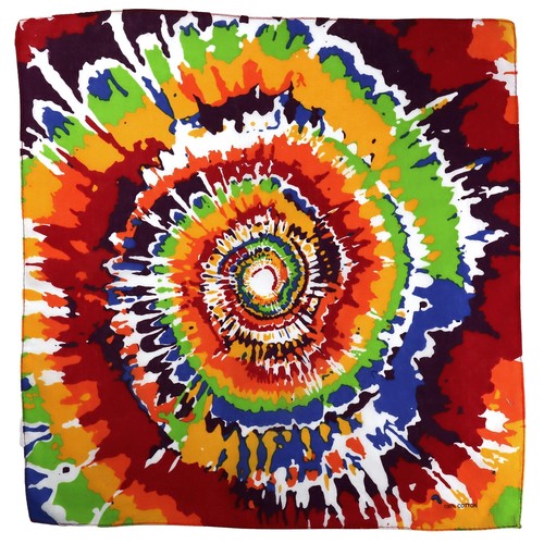 Bandana fazzoletto da collo spirale infinito batik colorato quadrato - Bild 2 von 5