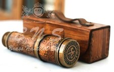 Marine Antique Telescope 16" inch Maritime Nautical Brass and Leather Spyglass