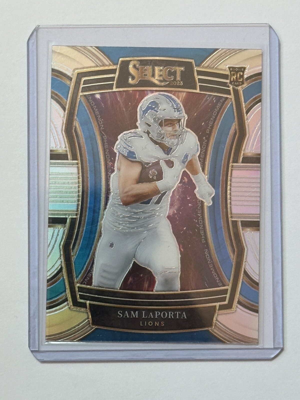2023 Panini Select #PH-SLA Sam LaPorta Phenomenon RC Silver Prizm