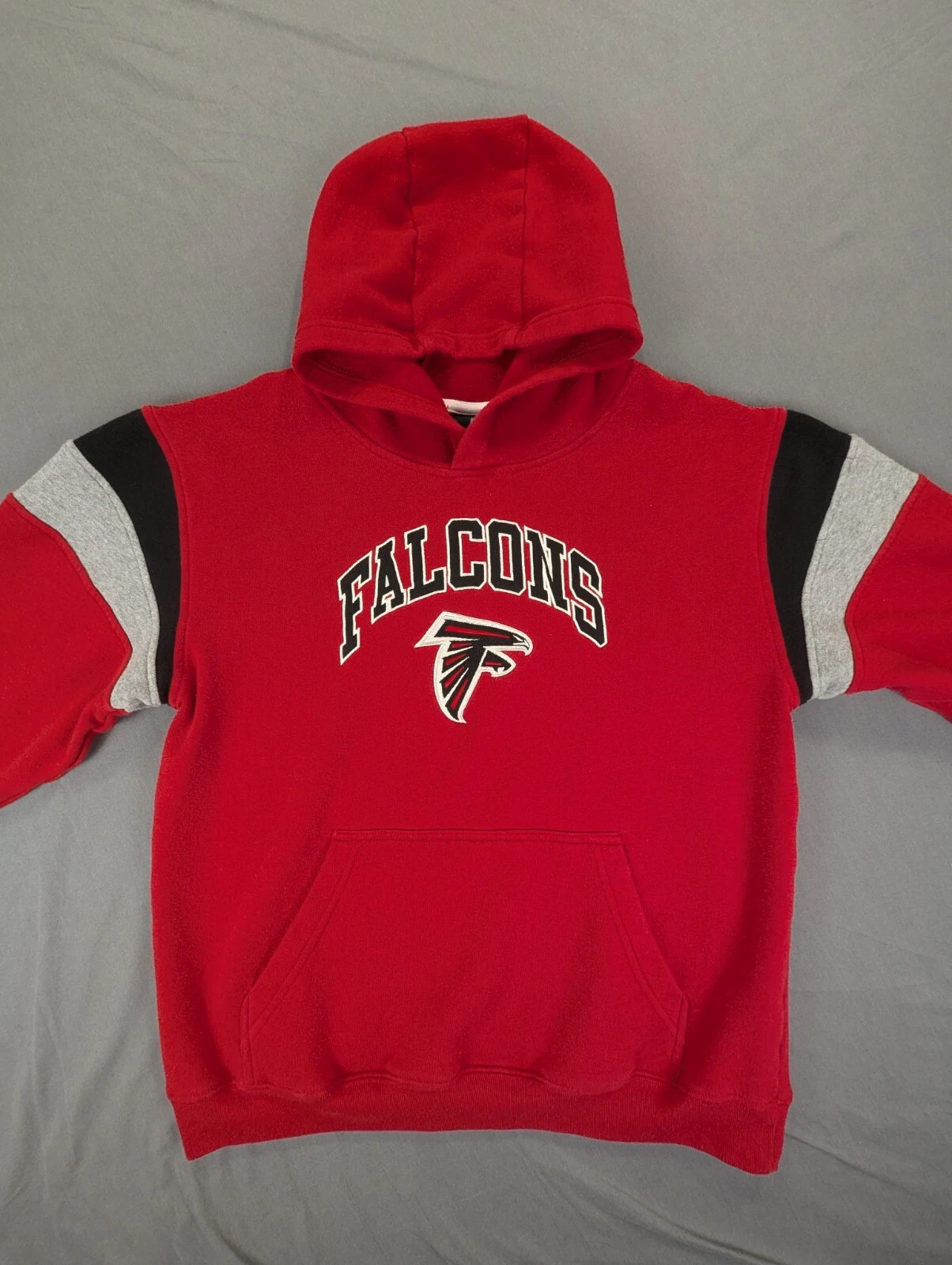 VETEMENTS Atlanta Falcons Felpa con Cappuccio Grande Pullover Giovanile Rosso NFL Abbigliamento Squadra Pile Calcio