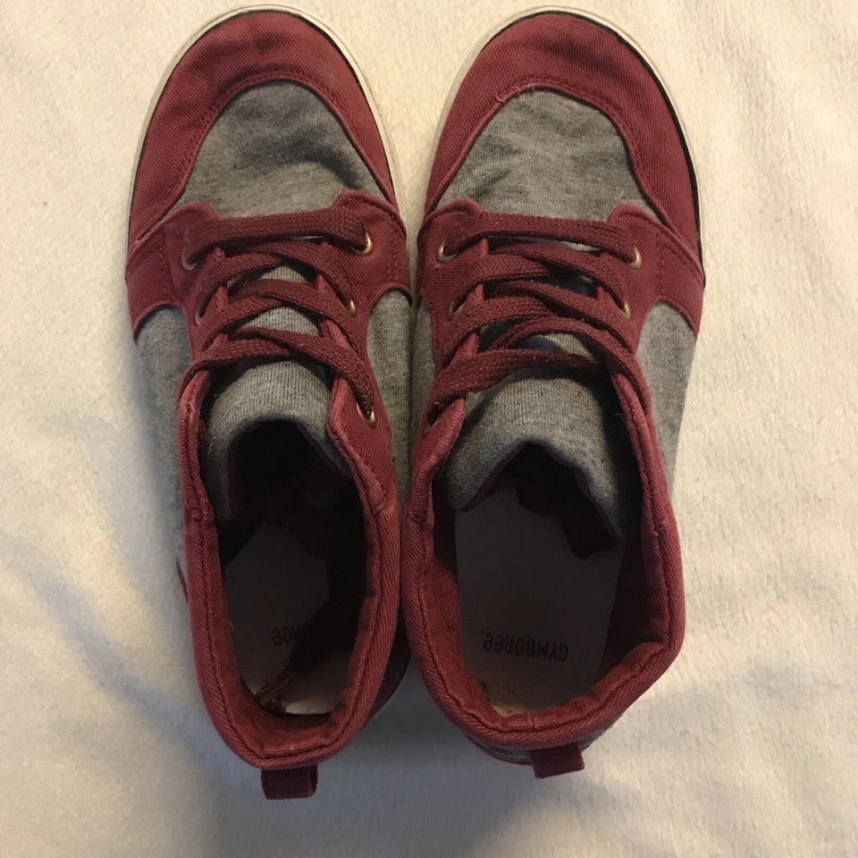 Zapatillas deportivas altas Gymboree para niños Zapatos de tenis Borgoña/Gris Calzado Talla 2 Foto 4 de 4