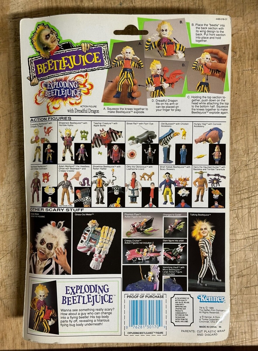Exploding Beetlejuice With Dreadful Dragon Kenner Figure