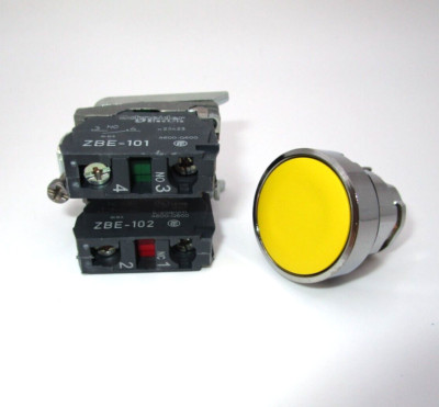 XB4BA55 SCHNEIDER Harmony  22mm YELLOW push button FAST SHIPPING